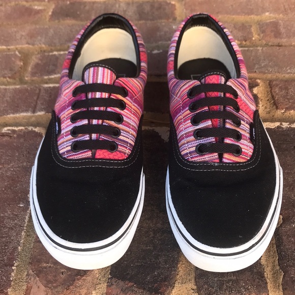 vans black and pink shoes